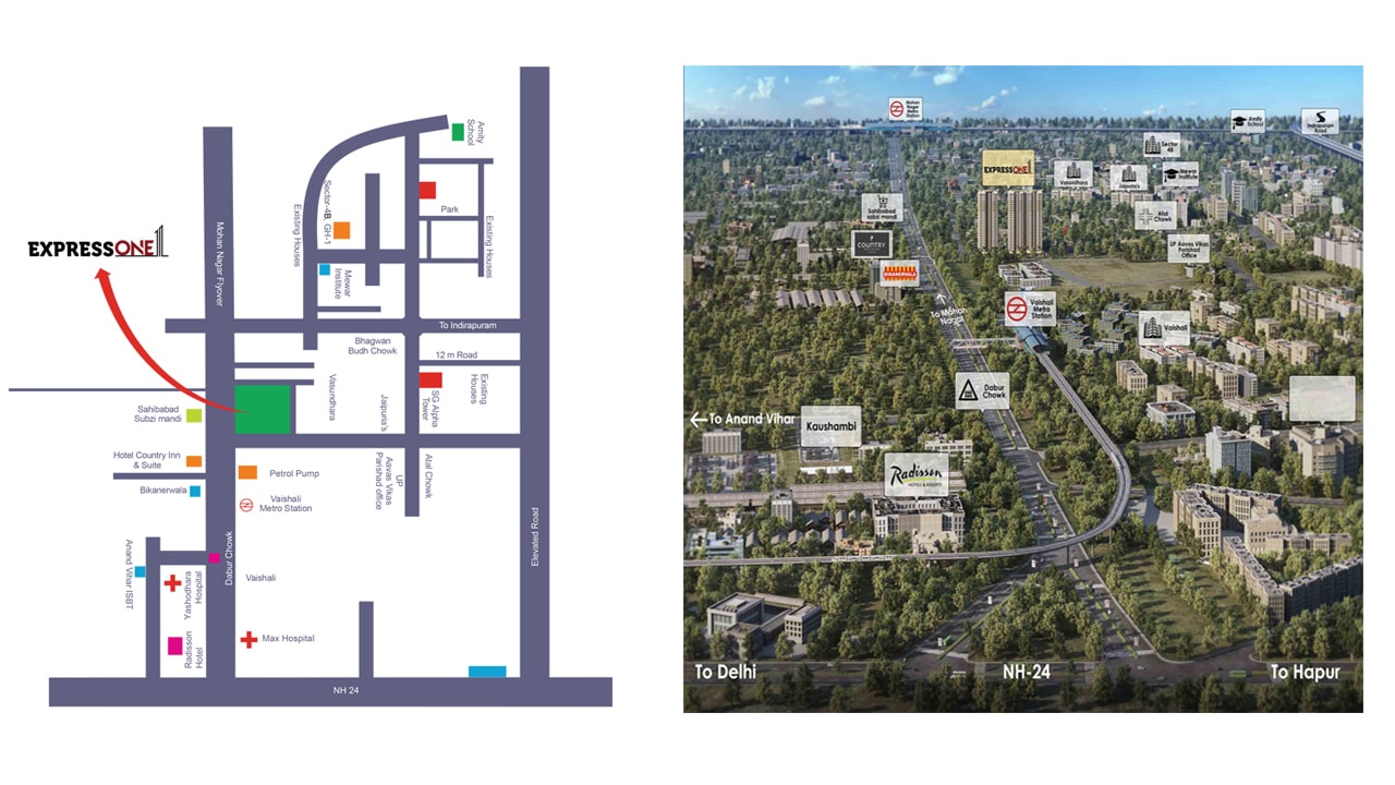 EXPRESS ONE Location map
